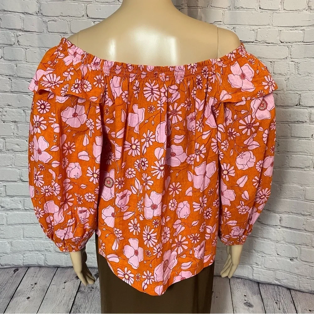 NWT New $98 Free People Miss Daisy Printed Cotton Top Size XS